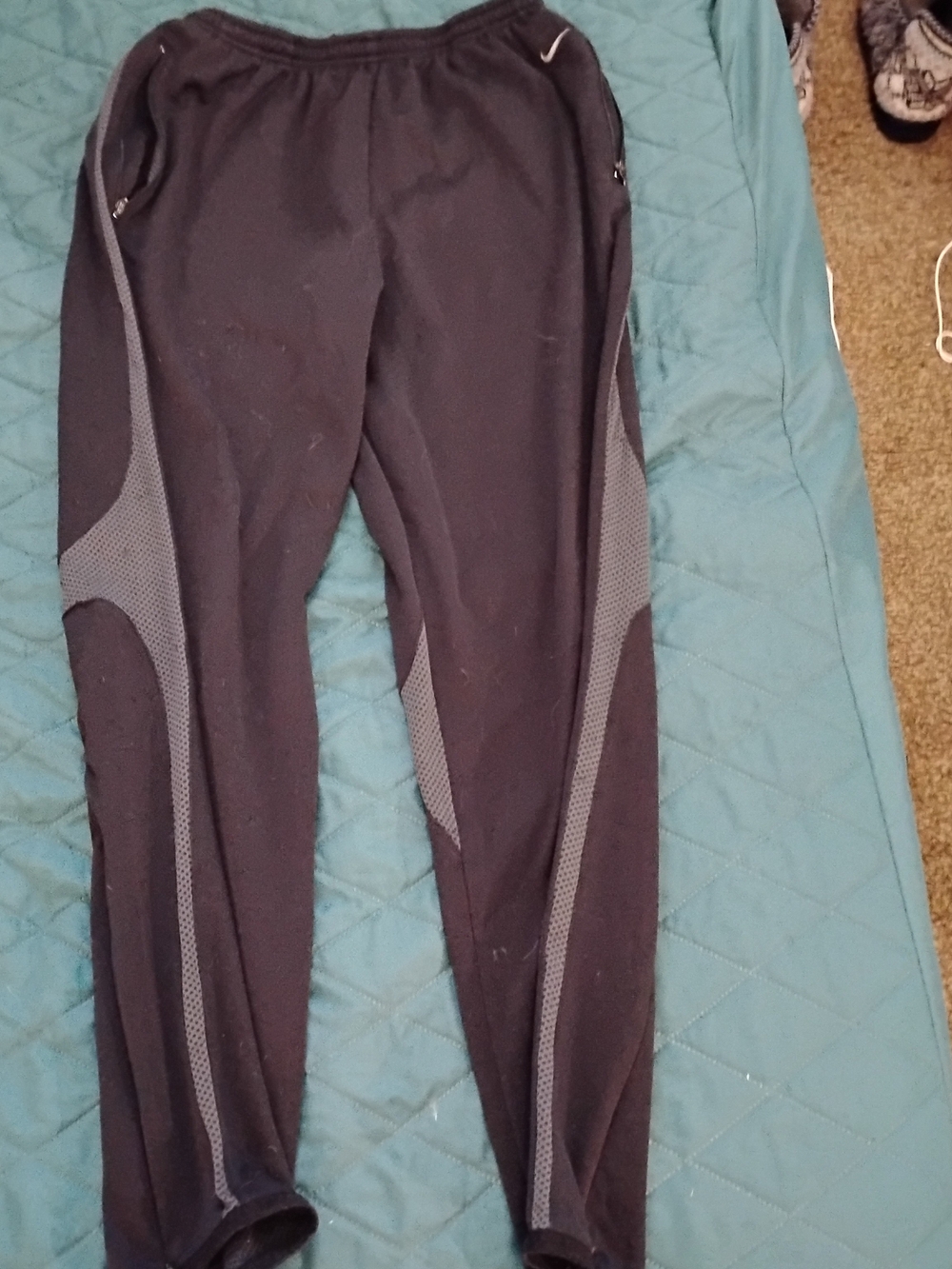 Nike Men’s Black Joggers with Gray Mesh Accents